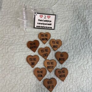 🔥 1/2 Off Sale 
NWOT handcrafted affirmation self love wooden heart set